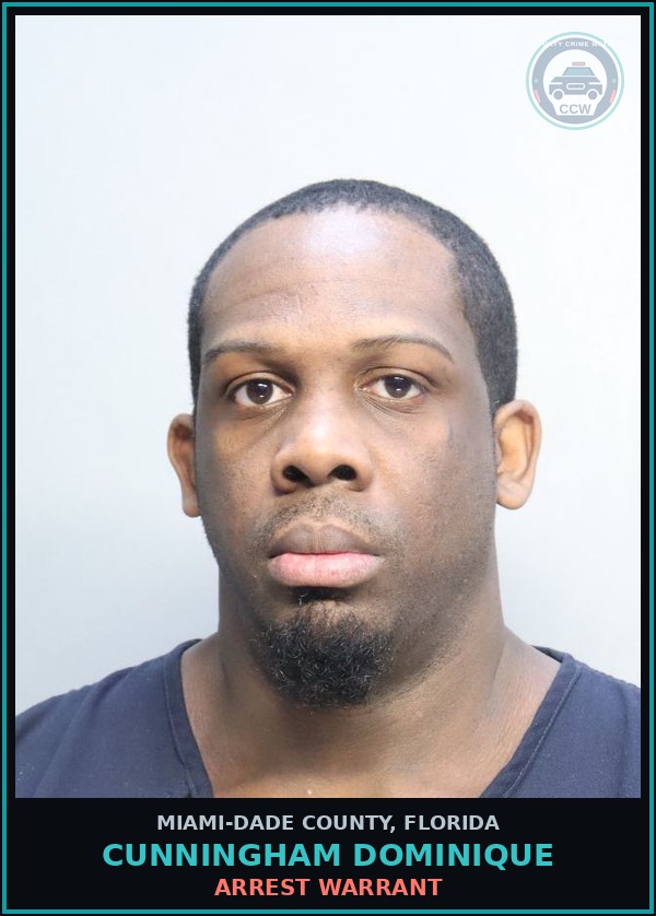 Booking mugshot of CUNNINGHAM DOMINIQUE in Miami-Dade County