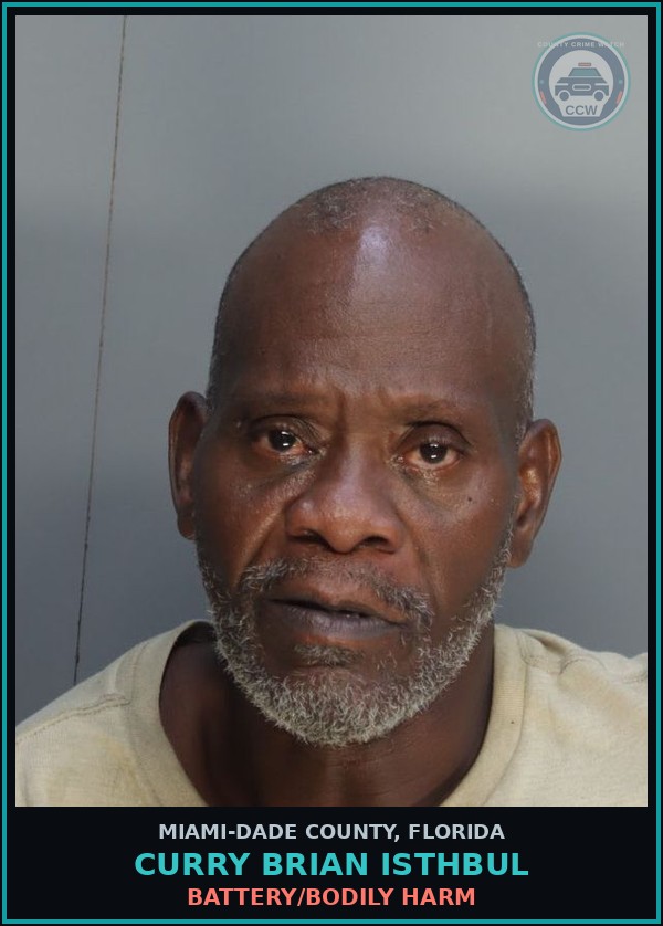 Booking mugshot of CURRY BRIAN  ISTHBUL in Miami-Dade County