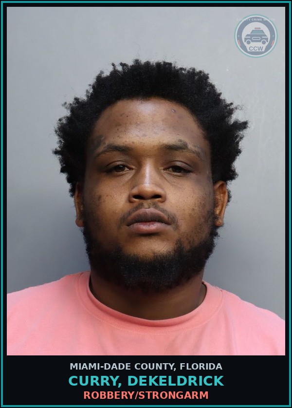 Booking mugshot of CURRY, DEKELDRICK in Miami-Dade County