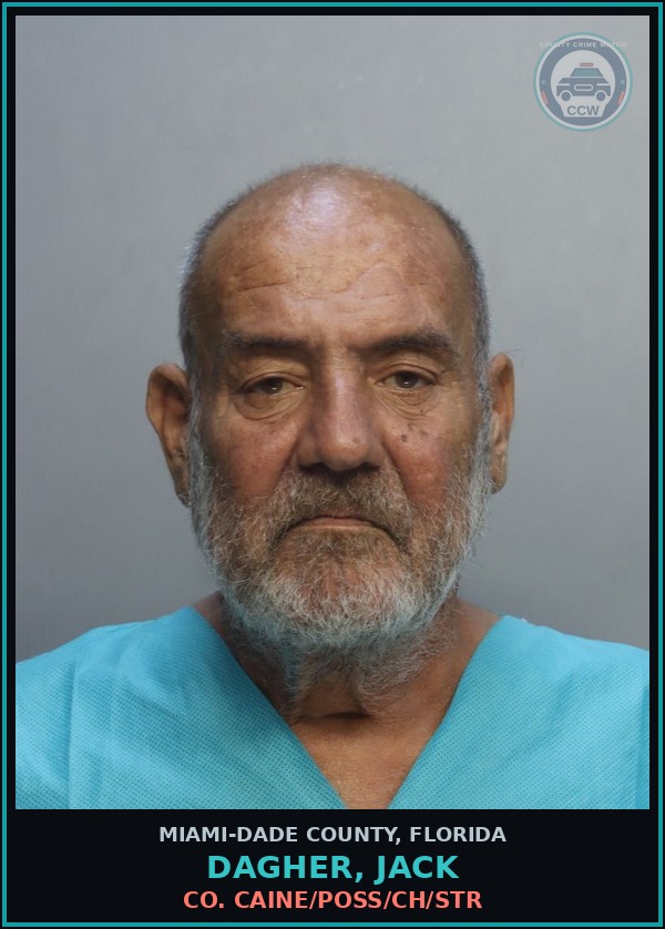 Booking mugshot of DAGHER, JACK in Miami-Dade County