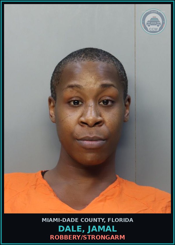 Booking mugshot of DALE, JAMAL in Miami-Dade County