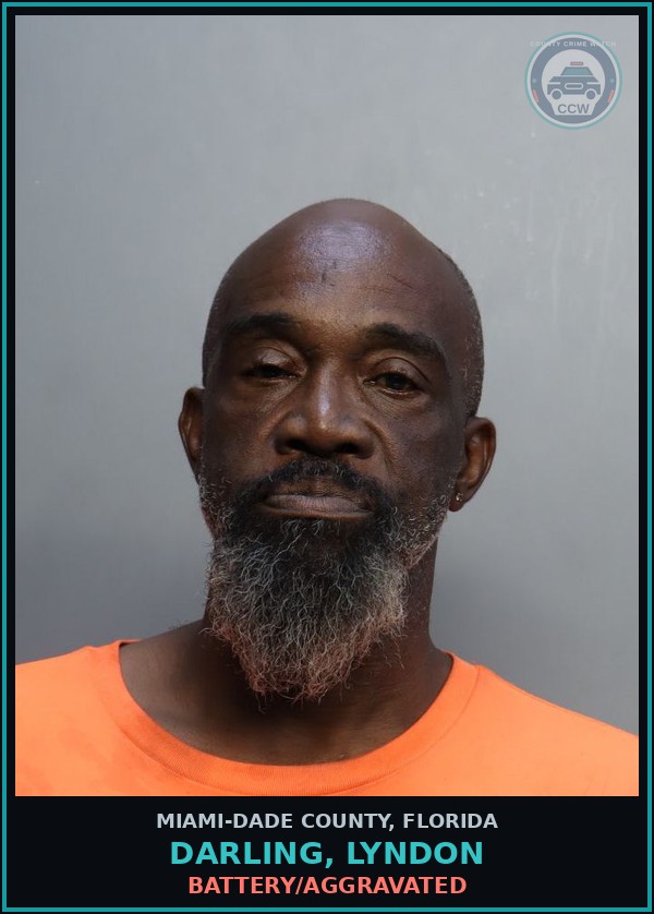 Booking mugshot of DARLING, LYNDON in Miami-Dade County