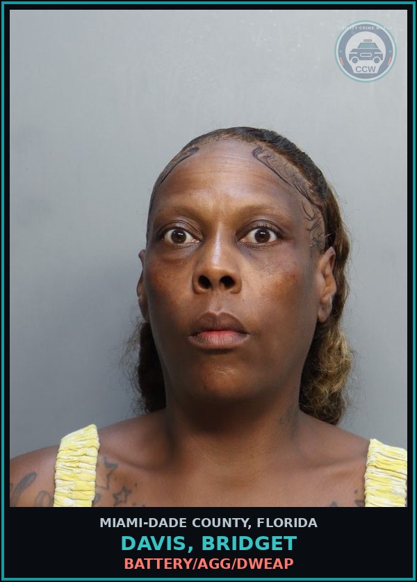 Booking mugshot of DAVIS, BRIDGET in Miami-Dade County
