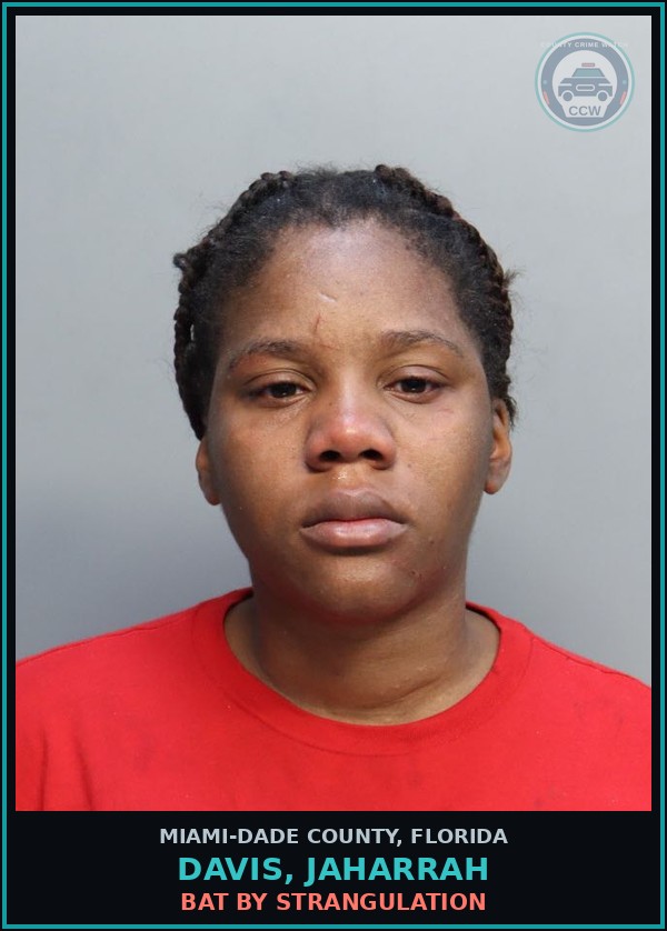 Booking mugshot of DAVIS, JAHARRAH in Miami-Dade County