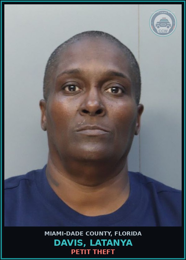 Booking mugshot of DAVIS, LATANYA in Miami-Dade County