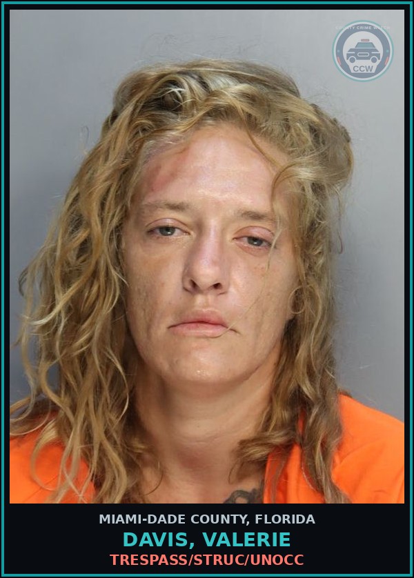 Booking mugshot of DAVIS, VALERIE in Miami-Dade County