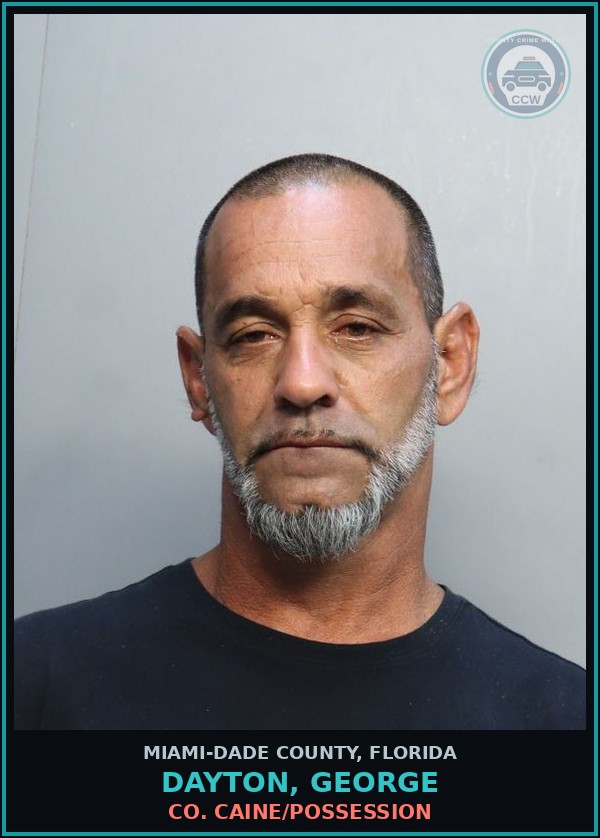 Booking mugshot of DAYTON, GEORGE in Miami-Dade County