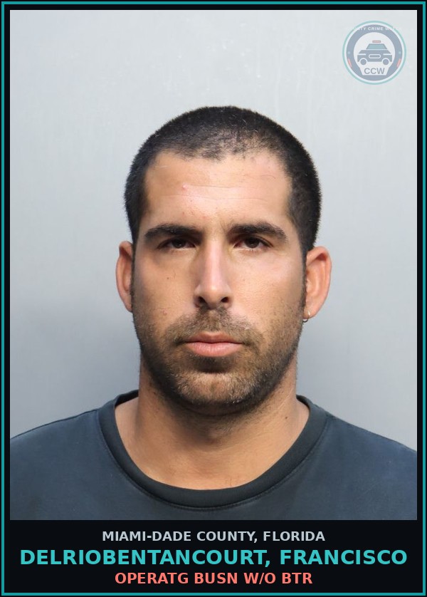 Booking mugshot of DELRIOBENTANCOURT, FRANCISCO in Miami-Dade County