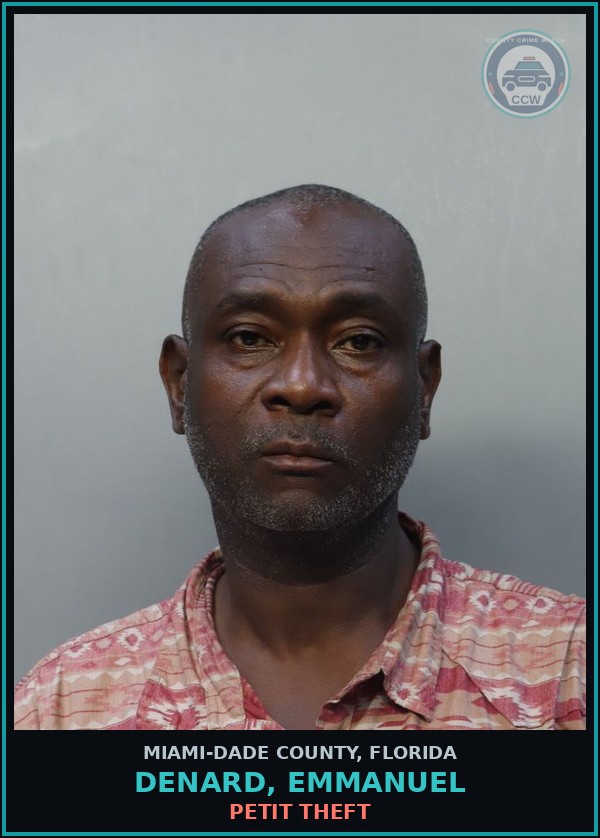 Booking mugshot of DENARD, EMMANUEL in Miami-Dade County