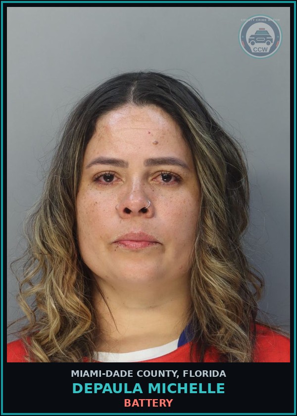 Booking mugshot of DEPAULA MICHELLE in Miami-Dade County