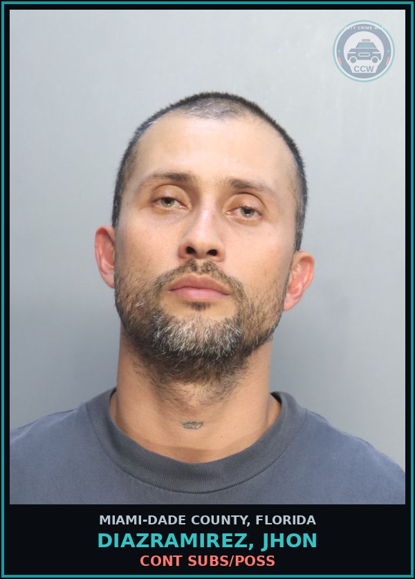 Booking mugshot of DIAZRAMIREZ, JHON in Miami-Dade County