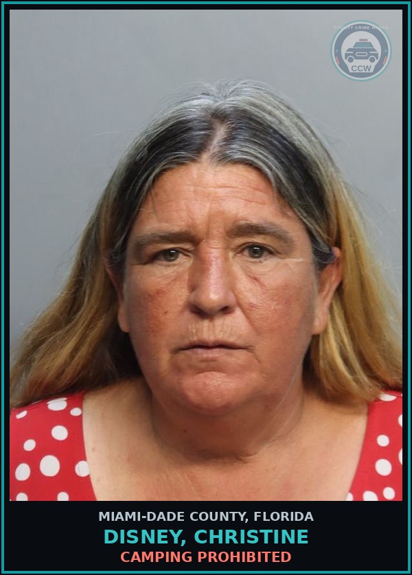 Booking mugshot of DISNEY, CHRISTINE in Miami-Dade County