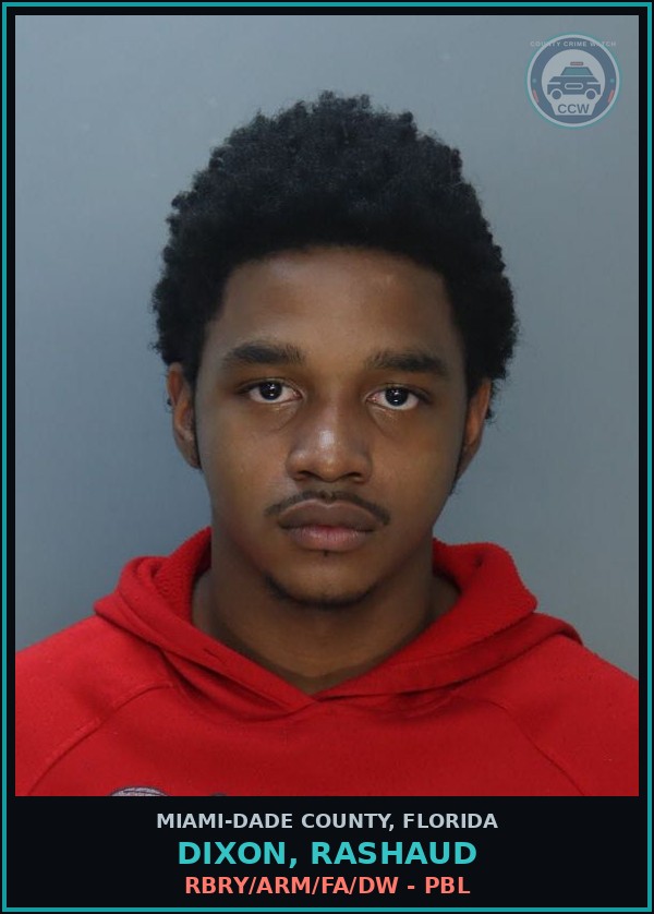 Booking mugshot of DIXON, RASHAUD in Miami-Dade County