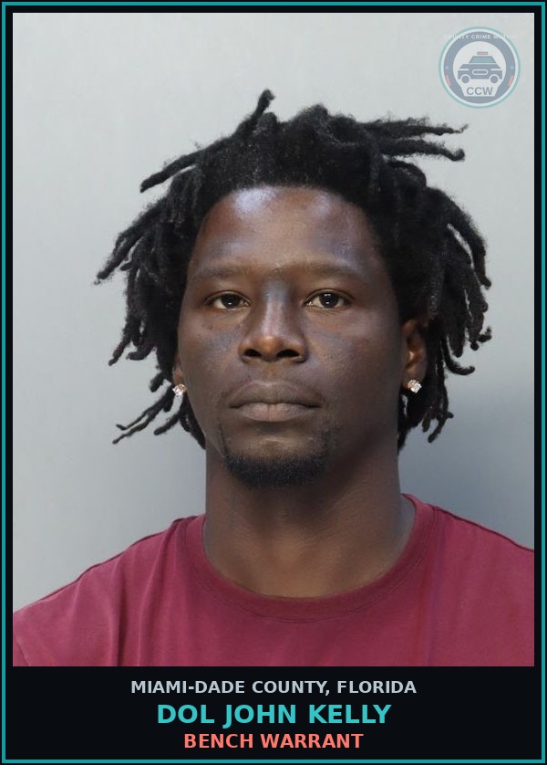 Booking mugshot of DOL JOHN  KELLY in Miami-Dade County
