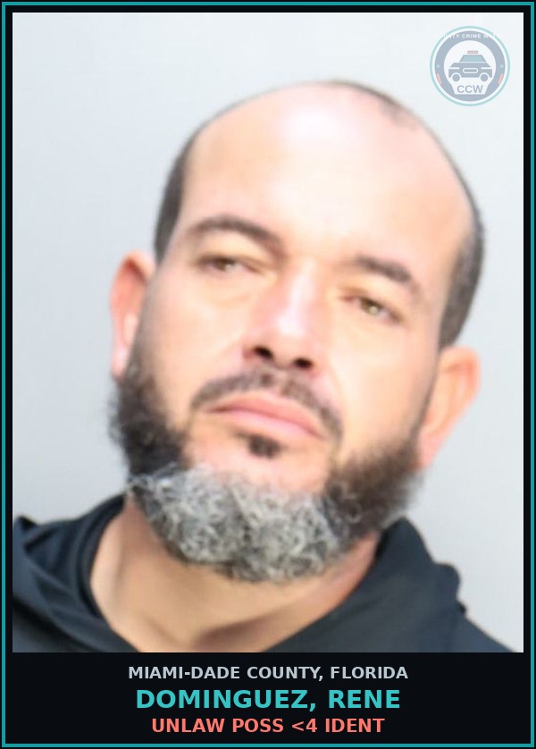 Booking mugshot of DOMINGUEZ, RENE in Miami-Dade County
