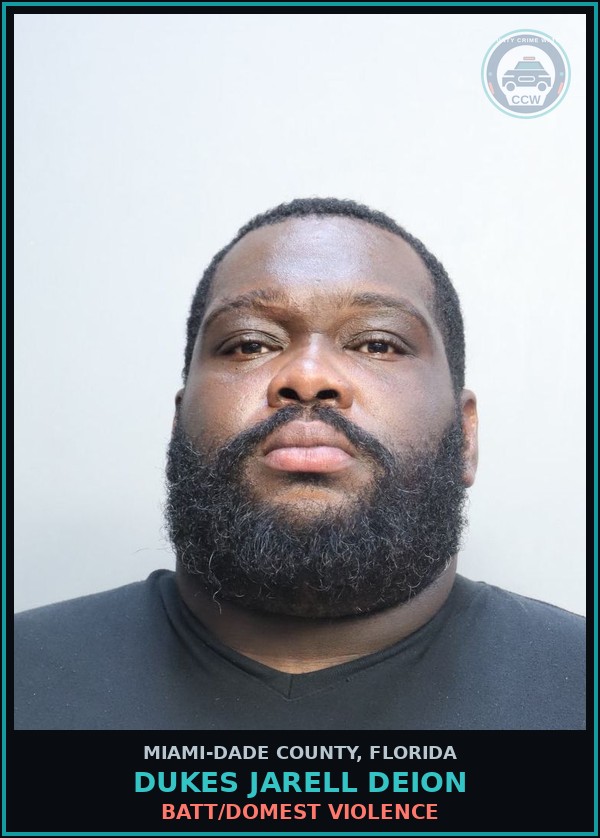 Booking mugshot of DUKES JARELL  DEION in Miami-Dade County