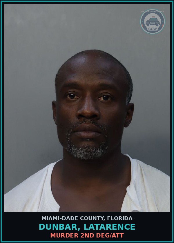 Booking mugshot of DUNBAR, LATARENCE in Miami-Dade County