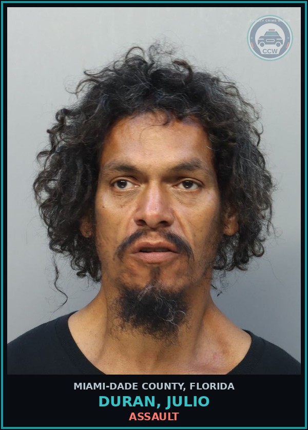 Booking mugshot of DURAN, JULIO in Miami-Dade County