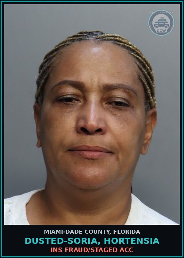 Booking mugshot of DUSTED-SORIA, HORTENSIA in Miami-Dade County