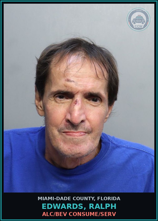Booking mugshot of EDWARDS, RALPH in Miami-Dade County
