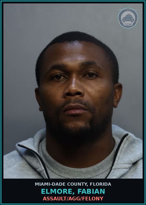 Booking mugshot of ELMORE, FABIAN in Miami-Dade County