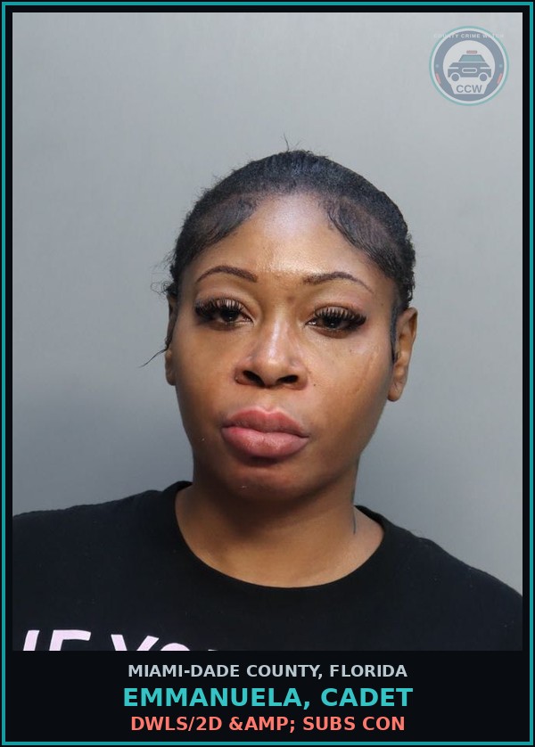 Booking mugshot of EMMANUELA, CADET in Miami-Dade County