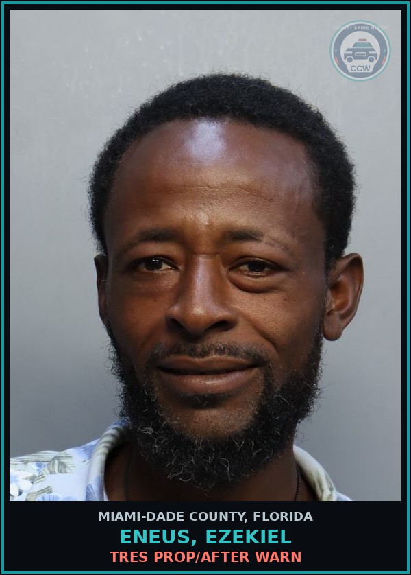 Booking mugshot of ENEUS, EZEKIEL in Miami-Dade County