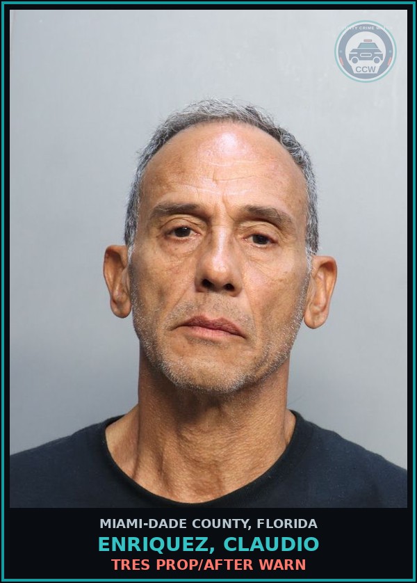 Booking mugshot of ENRIQUEZ, CLAUDIO in Miami-Dade County