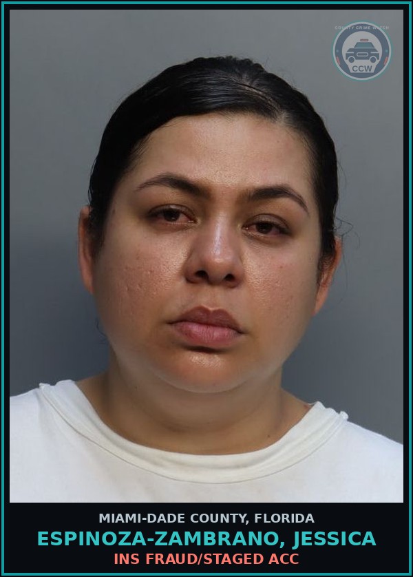 Booking mugshot of ESPINOZA-ZAMBRANO, JESSICA in Miami-Dade County