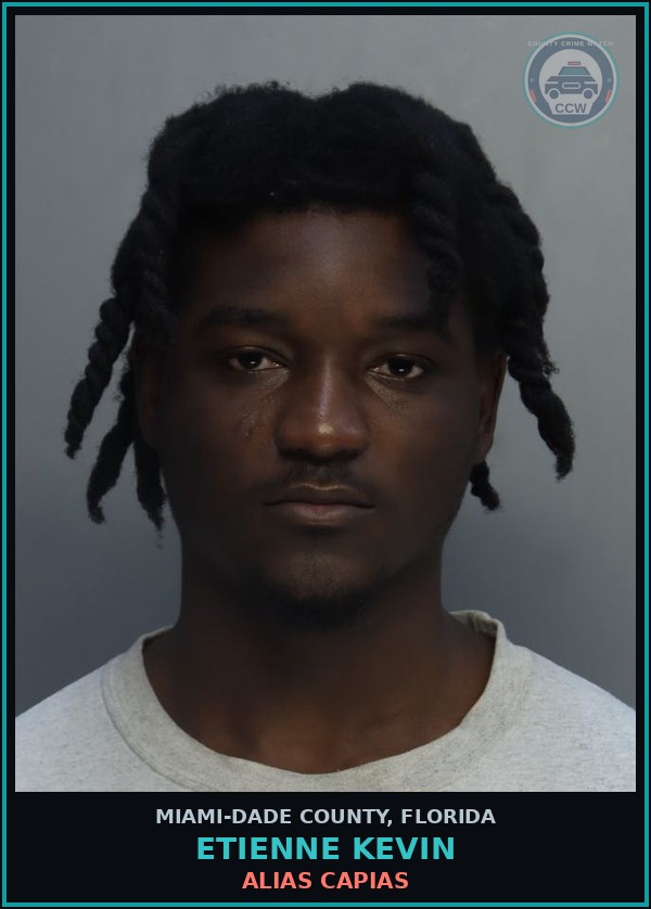 Booking mugshot of ETIENNE KEVIN in Miami-Dade County