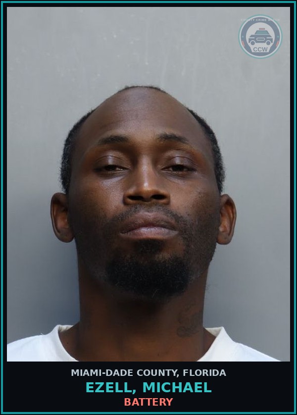 Booking mugshot of EZELL, MICHAEL in Miami-Dade County