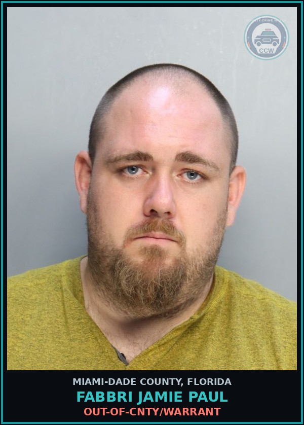 Booking mugshot of FABBRI JAMIE  PAUL in Miami-Dade County