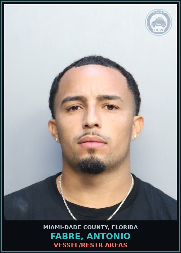 Booking mugshot of FABRE, ANTONIO in Miami-Dade County