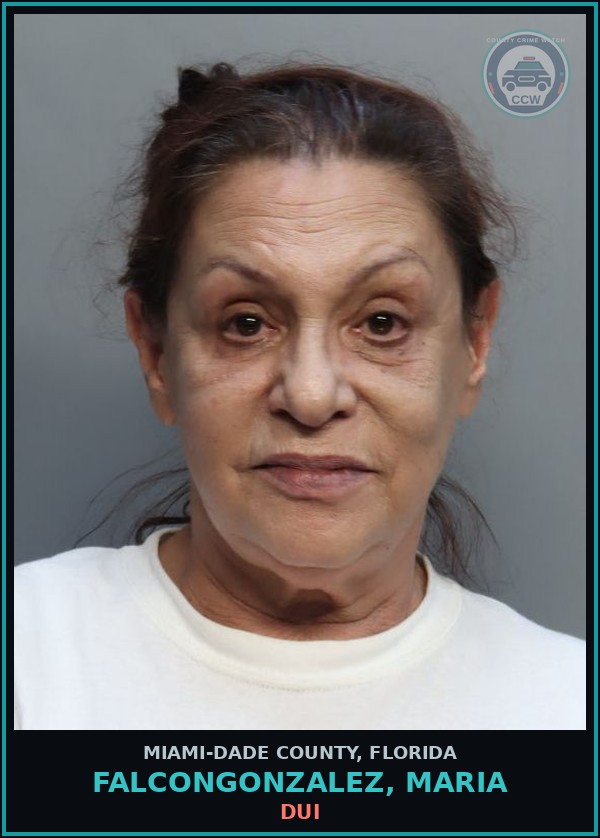 Booking mugshot of FALCONGONZALEZ, MARIA in Miami-Dade County