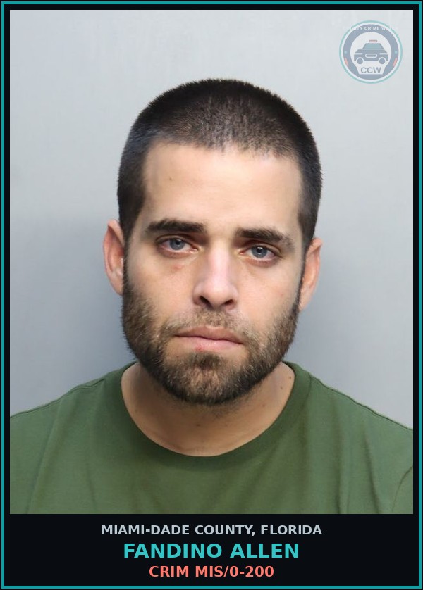 Booking mugshot of FANDINO ALLEN in Miami-Dade County
