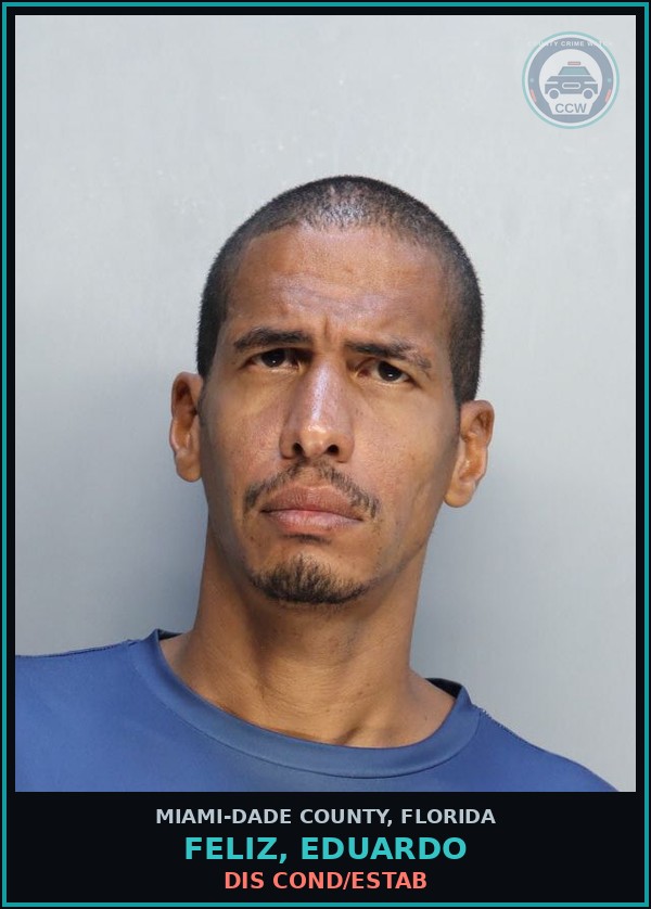 Booking mugshot of FELIZ, EDUARDO in Miami-Dade County