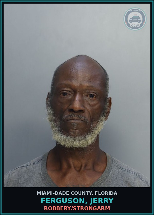 Booking mugshot of FERGUSON, JERRY in Miami-Dade County