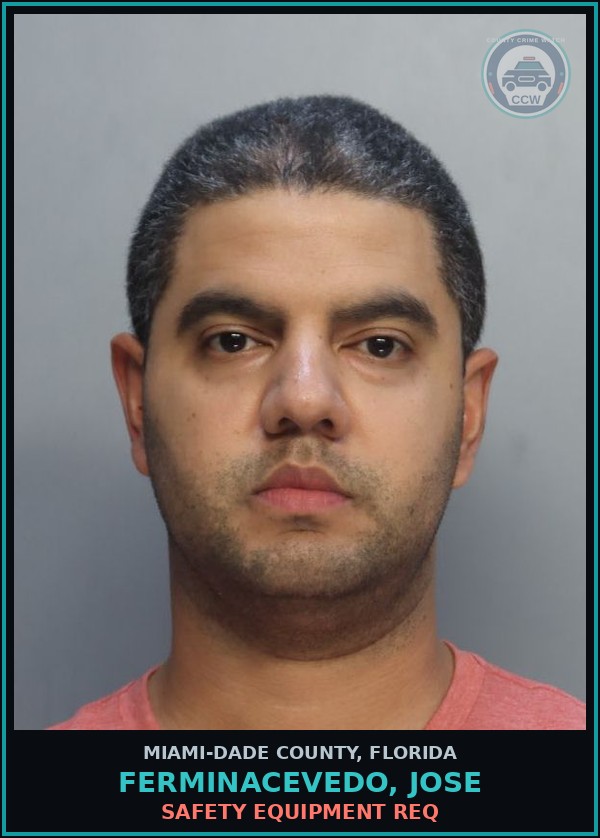 Booking mugshot of FERMINACEVEDO, JOSE in Miami-Dade County
