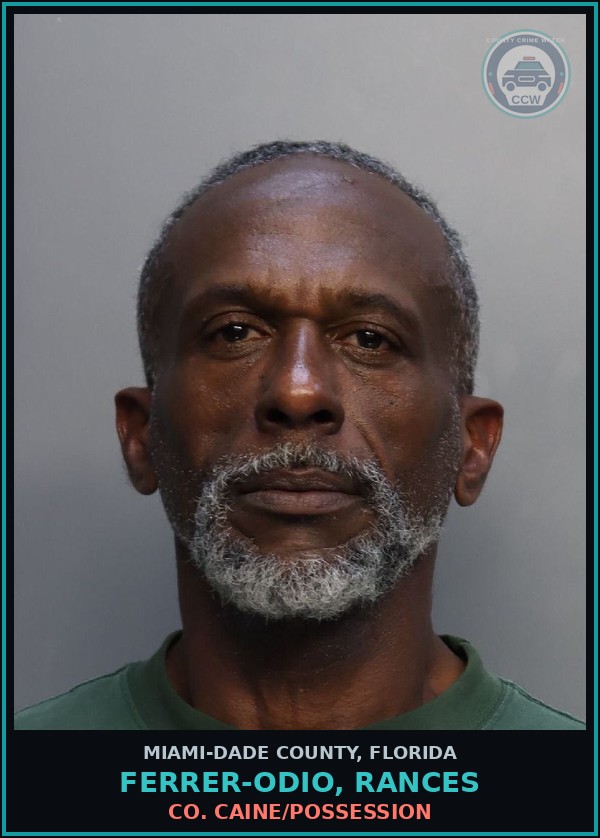 Booking mugshot of FERRER-ODIO, RANCES in Miami-Dade County