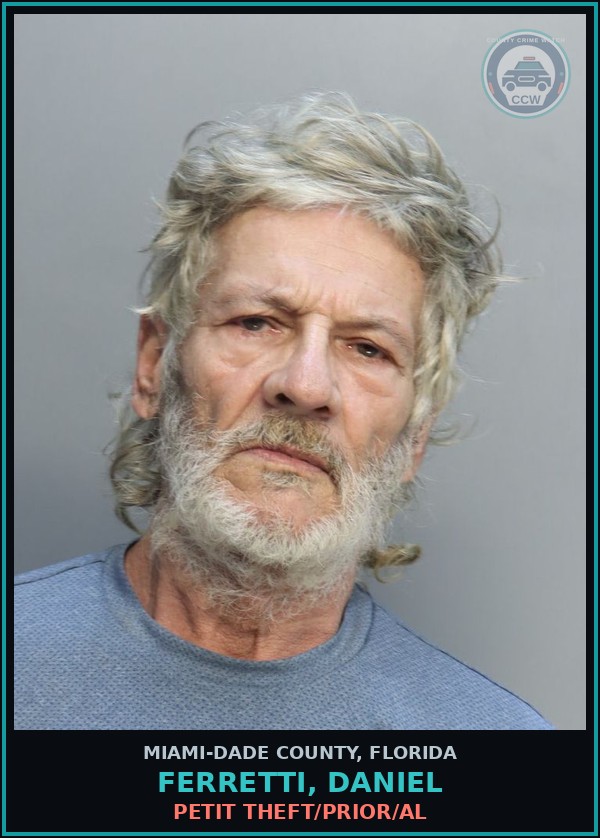 Booking mugshot of FERRETTI, DANIEL in Miami-Dade County