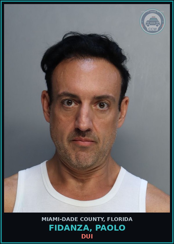 Booking mugshot of FIDANZA, PAOLO in Miami-Dade County