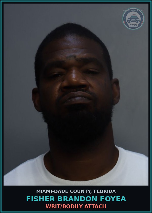 Booking mugshot of FISHER BRANDON  FOYEA in Miami-Dade County