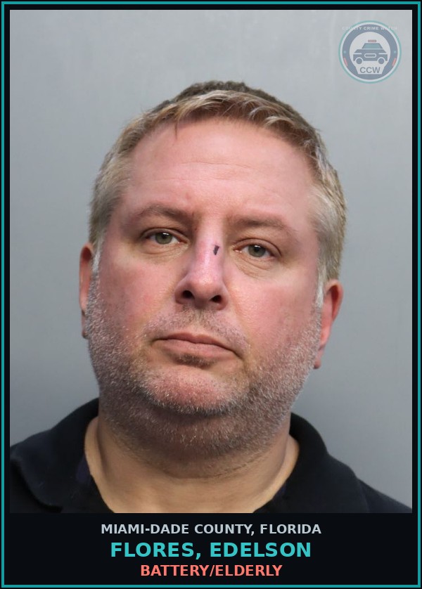 Booking mugshot of FLORES, EDELSON in Miami-Dade County