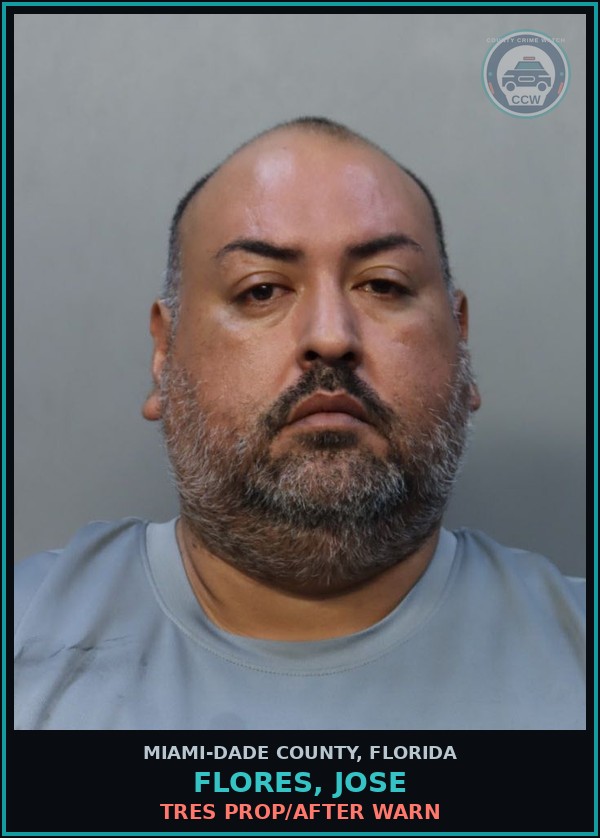 Booking mugshot of FLORES, JOSE in Miami-Dade County