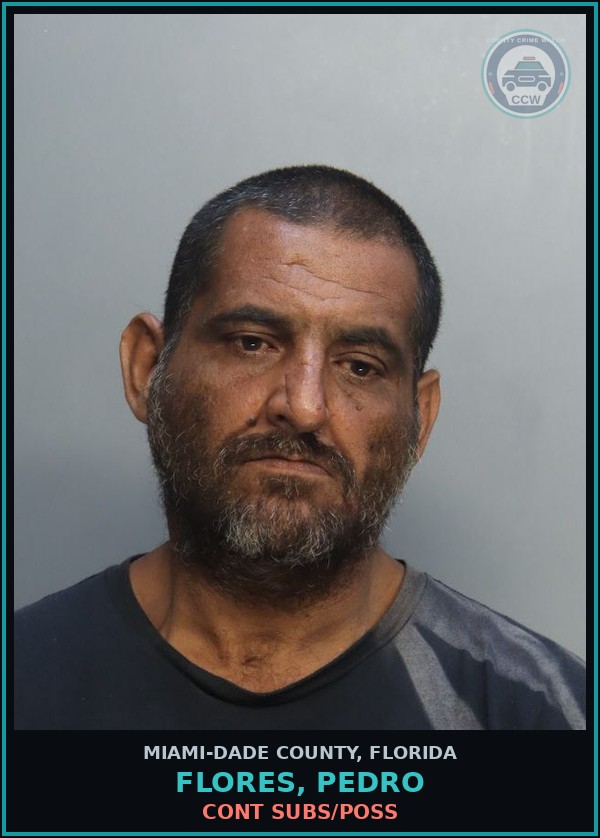 Booking mugshot of FLORES, PEDRO in Miami-Dade County