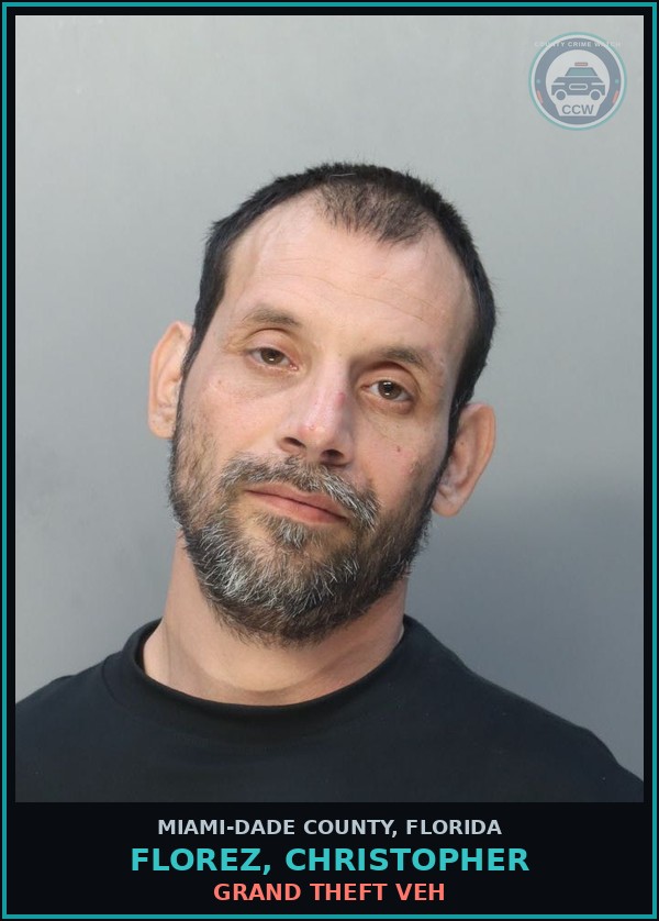 Booking mugshot of FLOREZ, CHRISTOPHER in Miami-Dade County