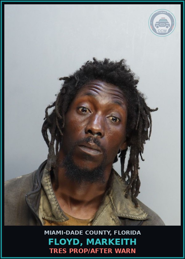 Booking mugshot of FLOYD, MARKEITH in Miami-Dade County
