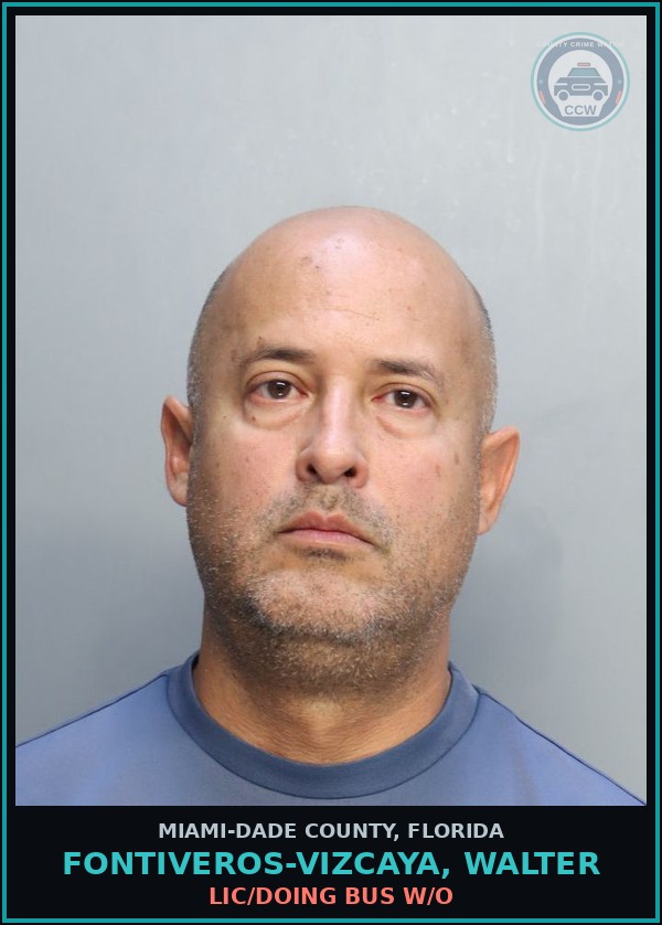 Booking mugshot of FONTIVEROS-VIZCAYA, WALTER in Miami-Dade County