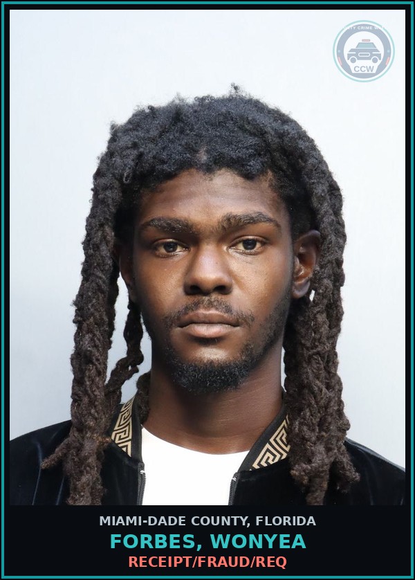 Booking mugshot of FORBES, WONYEA in Miami-Dade County