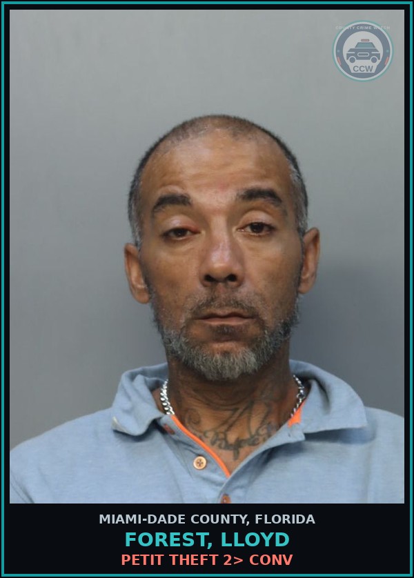 Booking mugshot of FOREST, LLOYD in Miami-Dade County